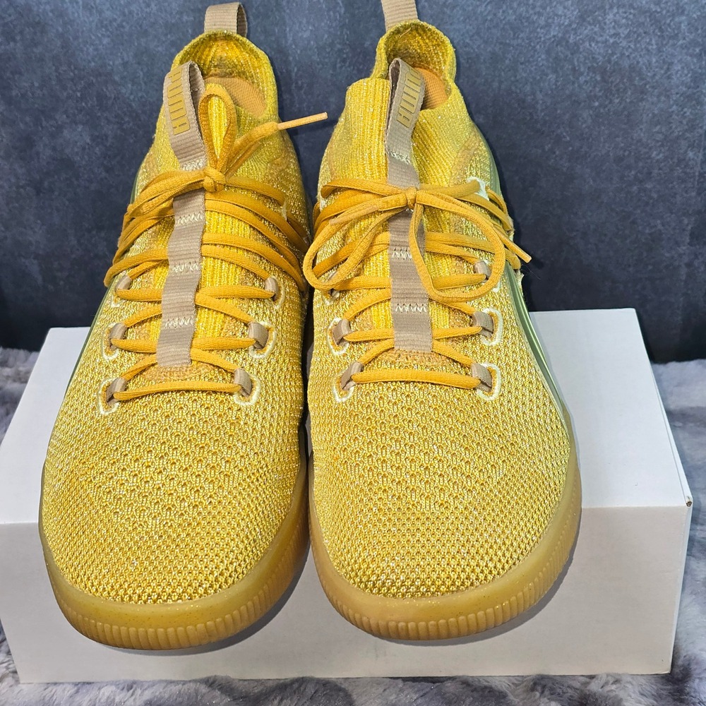 Puma Clyde Court Title Run Gold Metallic Basketball Shoes‎ Mens 10.5 - Picture 2 of 6